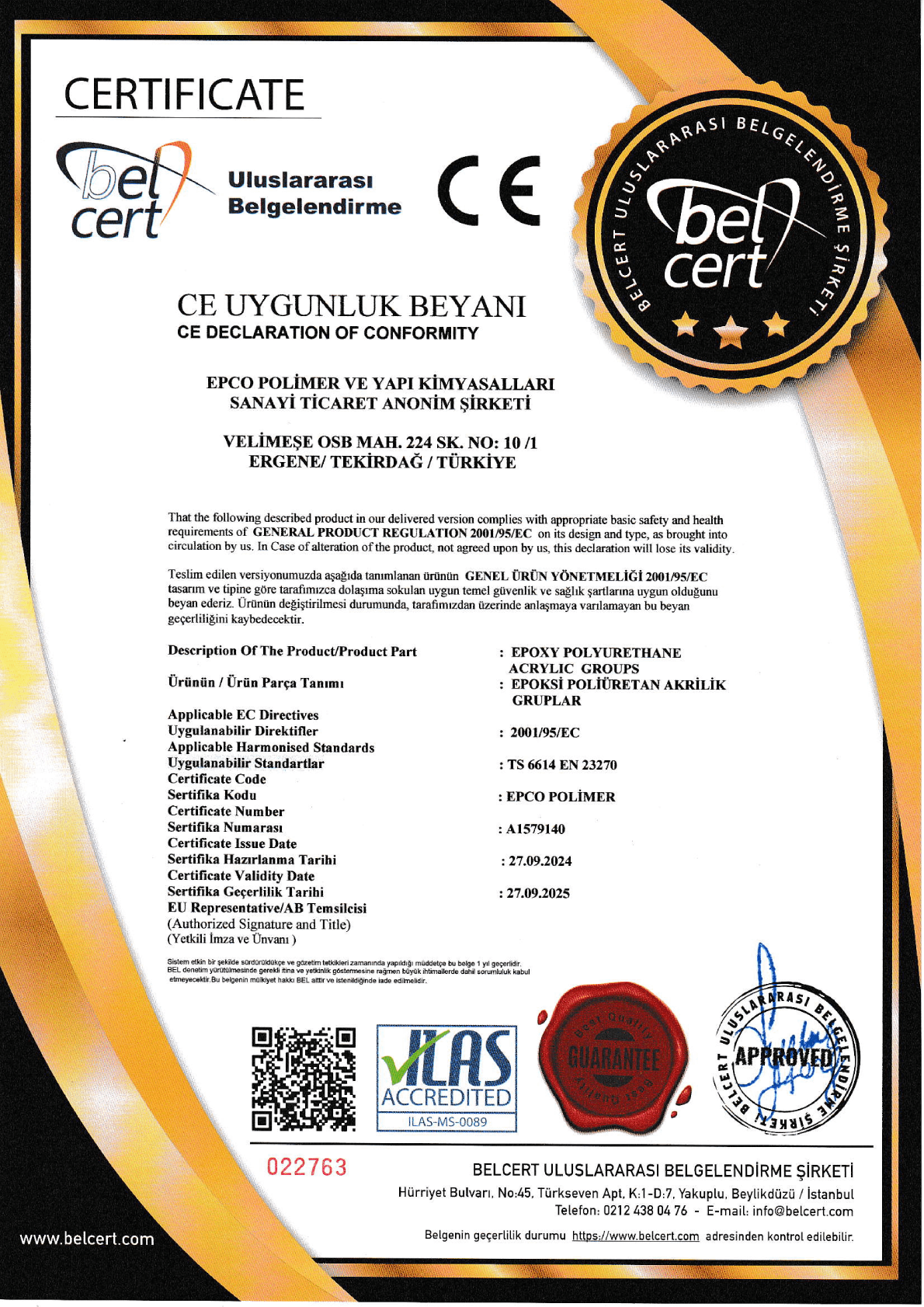 CE Belgesi
